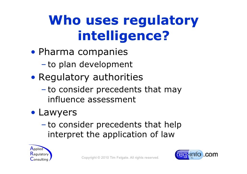 Regulatory intelligence