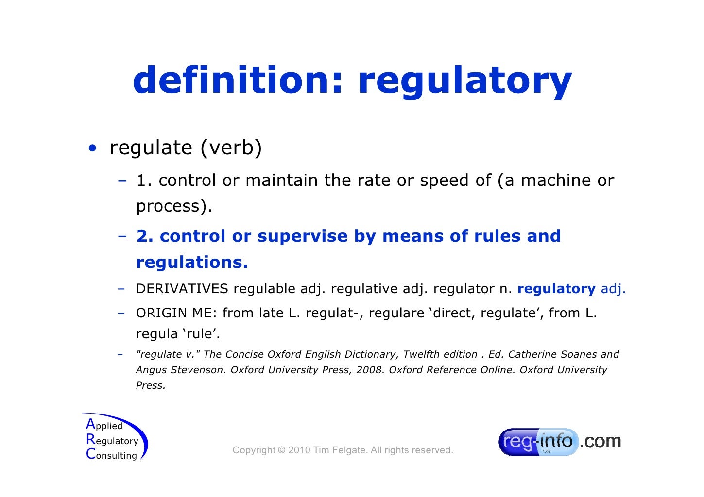 Regulatory intelligence