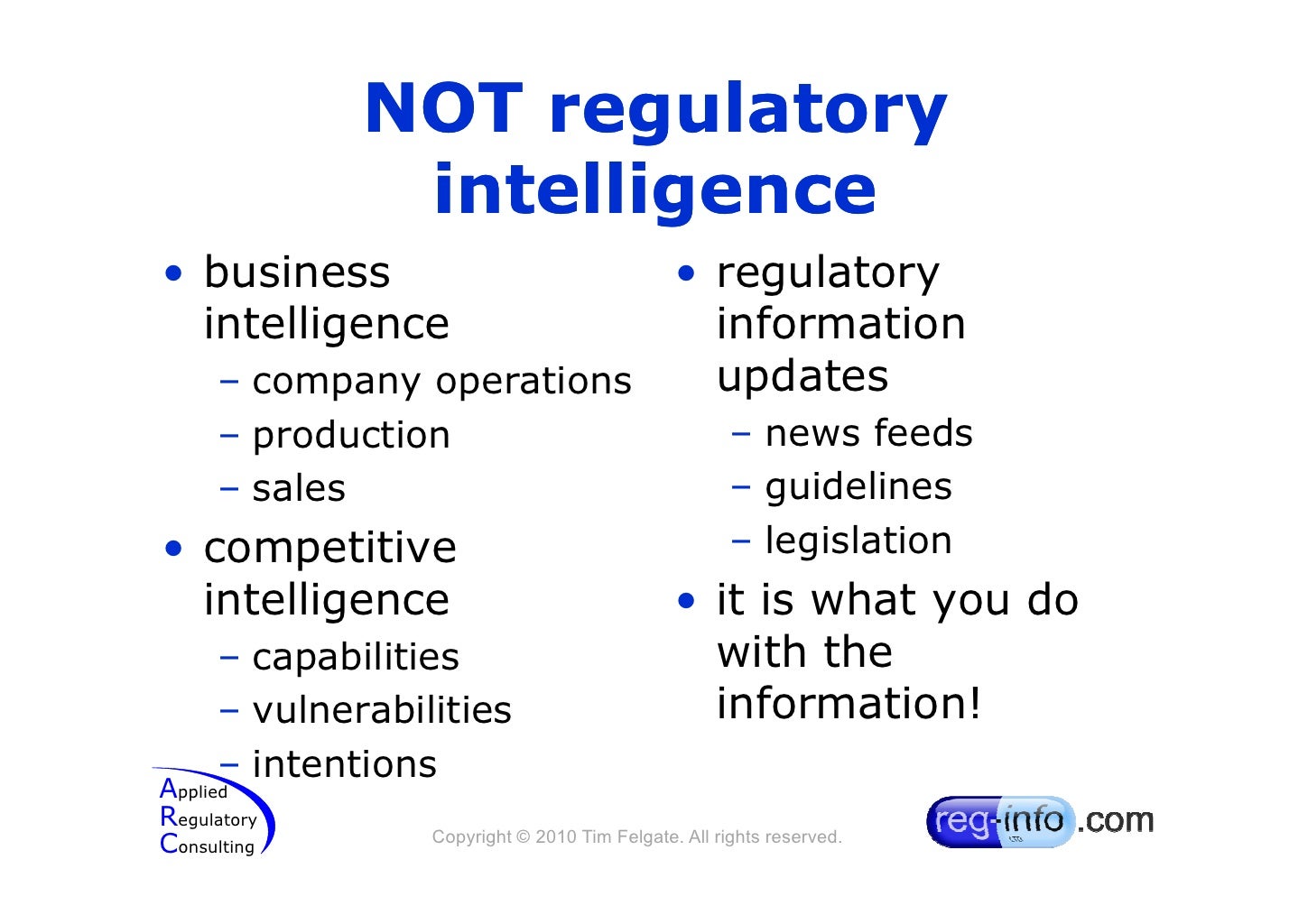 Regulatory intelligence