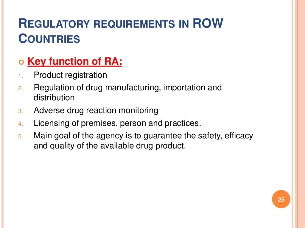 Regulatory requirement of EU, MHRA and TGA