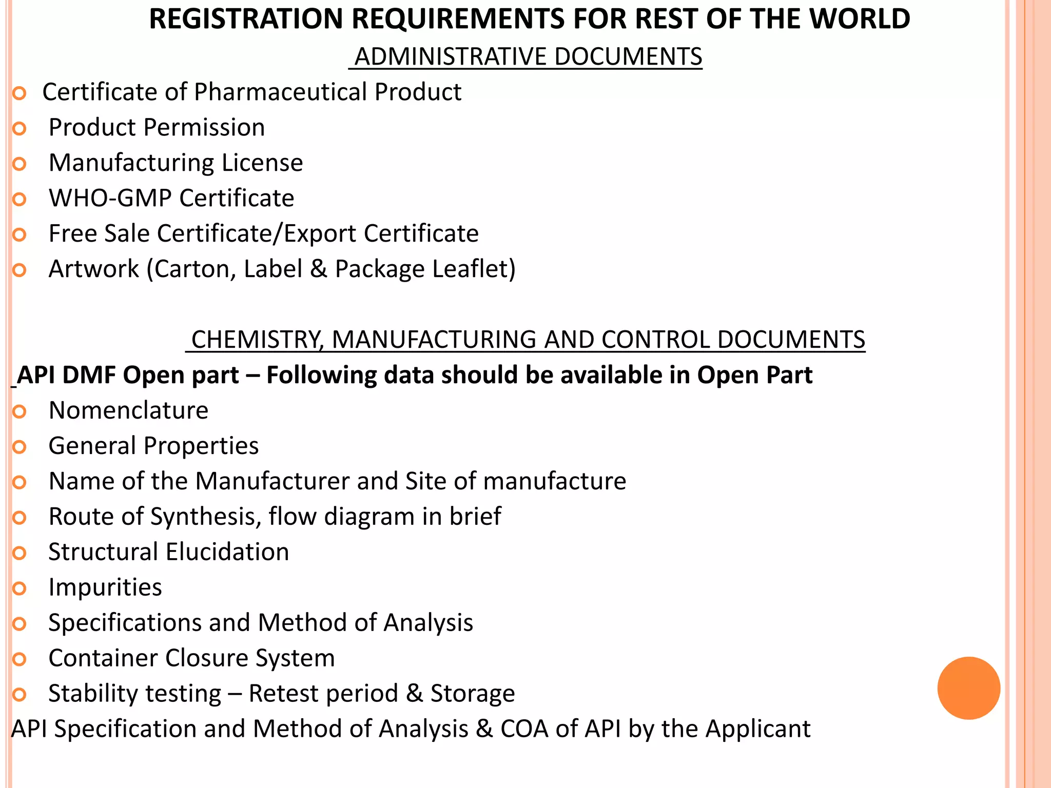 Row Countries Regulatory requirements of row countries | PPTX