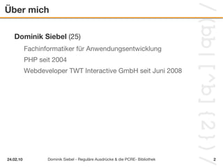 Über mich Dominik Siebel  (25) Fachinformatiker für Anwendungsentwicklung 