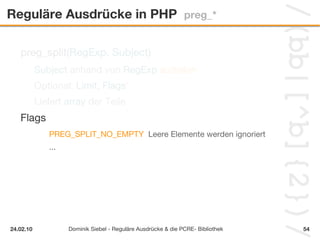 \s Whitespace  (Leerzeichen UND Steuerzeichen \t, \r, \n) 