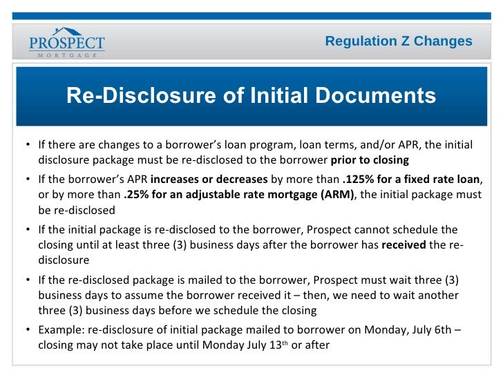 Reg Z Changes Ppt