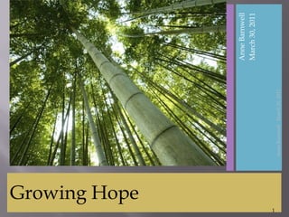 Growing Hope    Anne Barnwell March 30, 2011 Anne Barnwell   March 30, 2011 1 