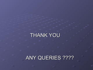 THANK YOU ANY QUERIES ???? 