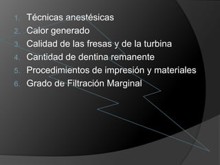 FILO DE CUCHILLO: Es un tipo de terminación en la cual se desgasta la mínima cantidad de tejido posible aprox. 0,5 a 1 mm.	Indicación: Coronas solo metálicasFresa: Interproximal o de punta aguda