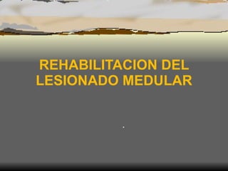 REHABILITACION DEL LESIONADO MEDULAR . 