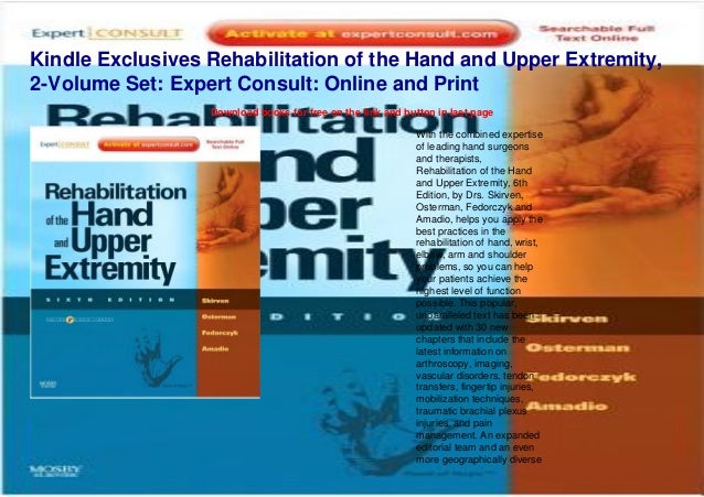 rehabilitation of the hand and upper extremity free download rehabilitation of the hand and upper extremity free download