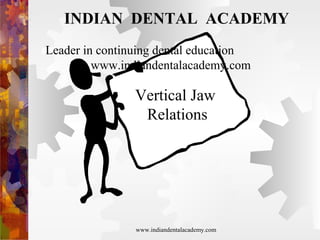 INDIAN DENTAL ACADEMY
Leader in continuing dental education
www.indiandentalacademy.com

Vertical Jaw
Relations

www.indiandentalacademy.com

 