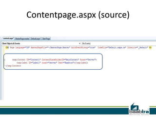 Master page in ASP . NET | PPTX