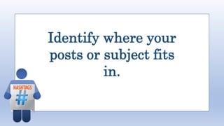 Identify where your
posts or subject fits
in.
 