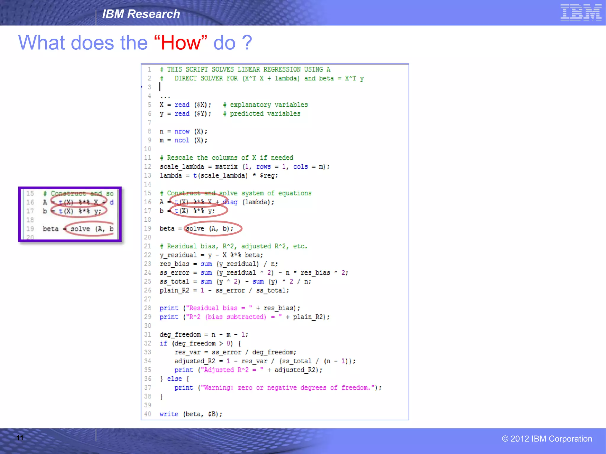 IBM Research © 2012 IBM Corporation What does the “How” do ? 1111 