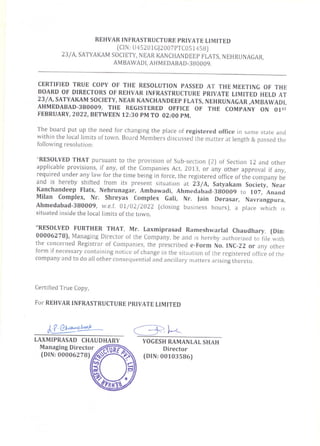 Rehvar Infrastructure Board Resolution for Address Change (2022).pdf