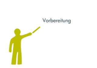 Außerdem gibt es drei
Ebenen bei der Planung
einer Präsentation:

•  die Botschaft,
•  die Visualisierung
•  den Auftritt.

D.h. eine strukturelle
kognitive Ebene, eine
visuell-kreative und eine
praktische aktive.
 