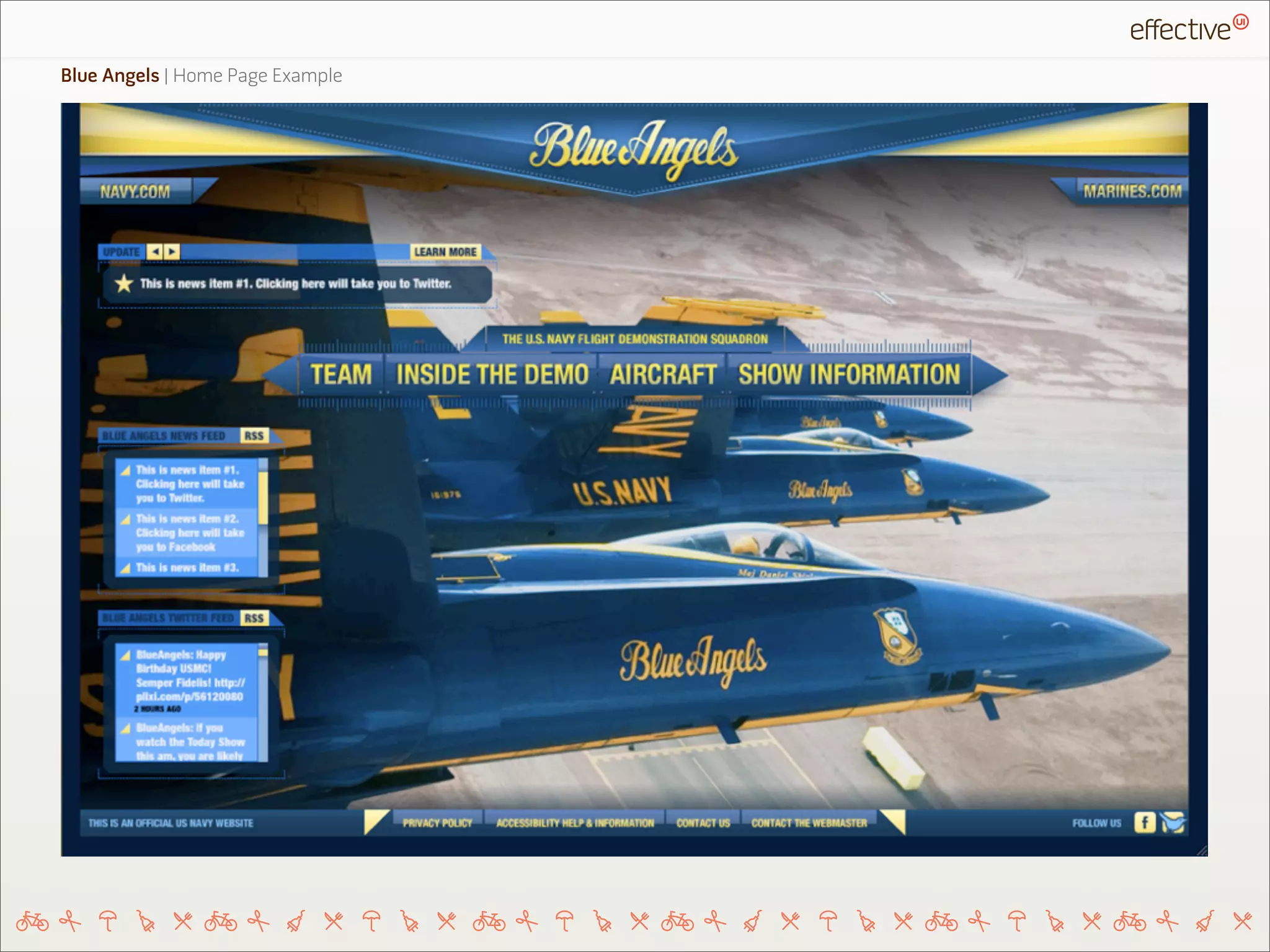 Blue Angels | Home Page Example
 