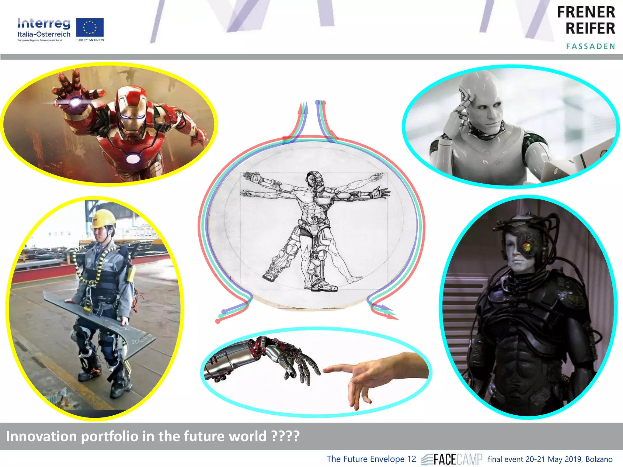 The Future Envelope 12 final event 20-21 May 2019, Bolzano
Innovation portfolio in the future world ????
 