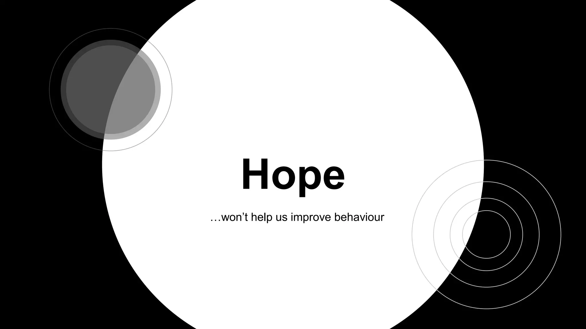 Hope
&hellip;won&rsquo;t help us improve behaviour
 