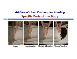 Additional Hand Positions for Treating
Specific Parts of the Body
 