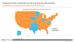 Adopted
Not adopted
Common Core continues to roll out around the country
Confronting new challenges and opportunities alon...