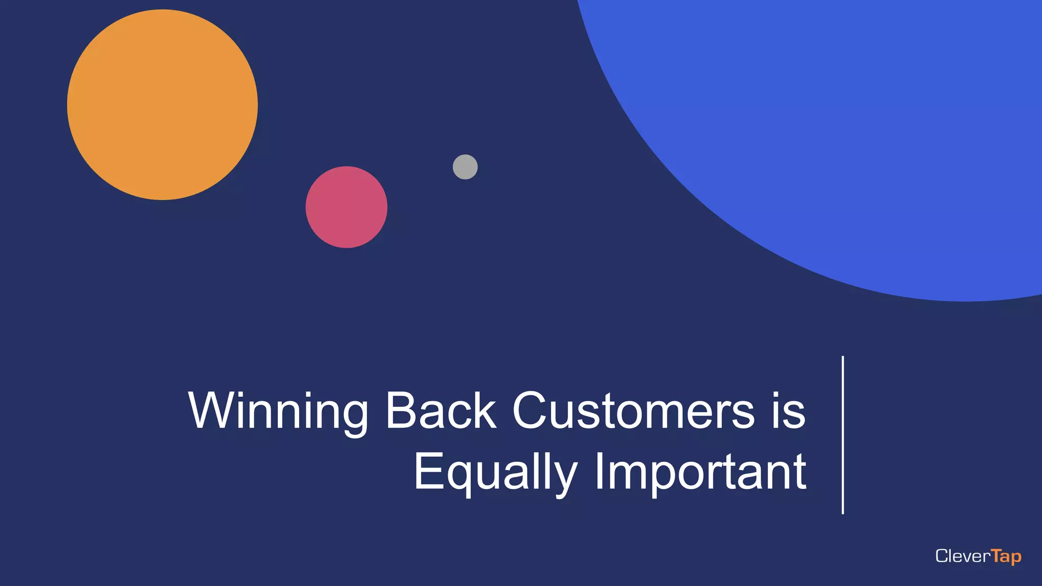Winning Back Customers is
Equally Important
 