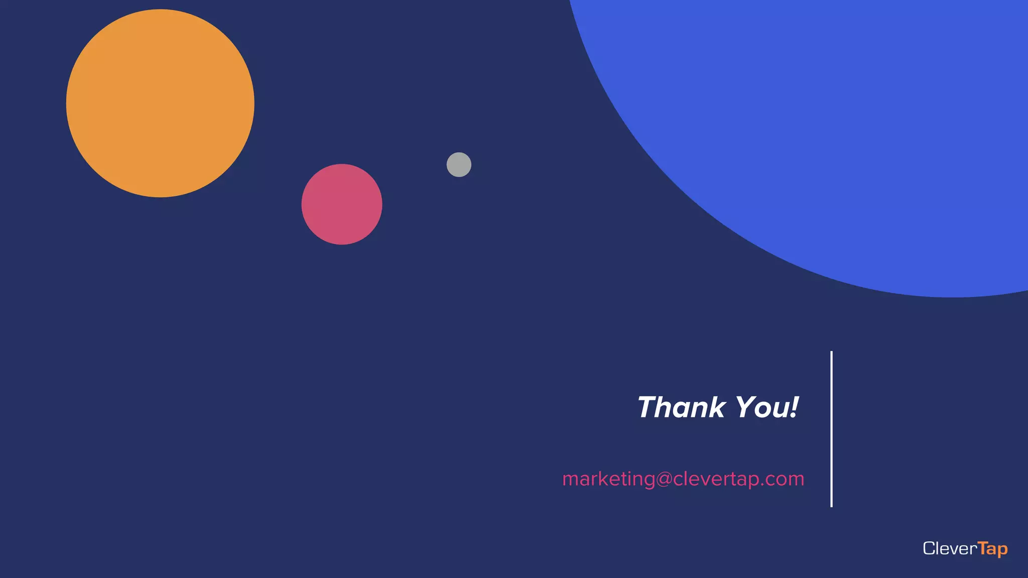 Thank You!
marketing@clevertap.com
 