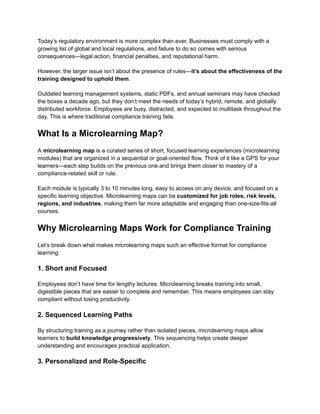 Reimagining Compliance Training The Strategic Power of Microlearning ...