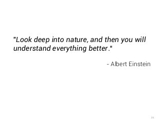 "Look deep into nature, and then you will understand everything better.“ 
- Albert Einstein 
25  