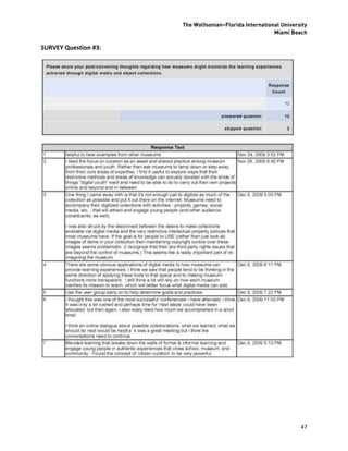 The Wolfsonian–Florida International University
                                                        Miami Beach

SURVEY Question #3:




                                                                  47
 