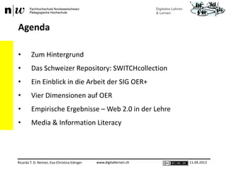 www.digitallernen.chRicarda T. D. Reimer, Eva-Christina Edinger 11.04.2013www.digitallernen.ch
• Zum Hintergrund
• Das Sch...