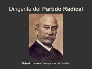 Dirigente del Partido Radical

Alejandro Lerroux “el emperador del paralelo”

 