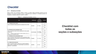 Checklist
Checklist com
todas as
seções e subseções
 