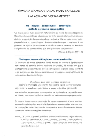 COMO ORGANIZAR IDEIAS PARA EXPLORAR
UM ASSUNTO VISUALMENTE?
 