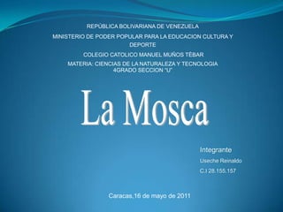 La Mosca Integrante Useche Reinaldo C.I 28.155.157 Caracas,16 de mayo de 2011 