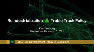 Reindustrialization Treble Track Policy
Kan Yuenyong

Wednesday, February 10, 2021
GSPA
NIDA DA8420: Development Policy in Global Era
 