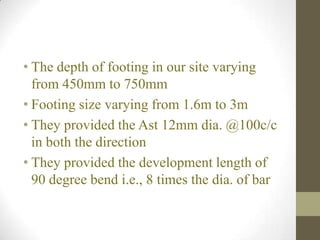 Reinfocing details of footing | PPTX