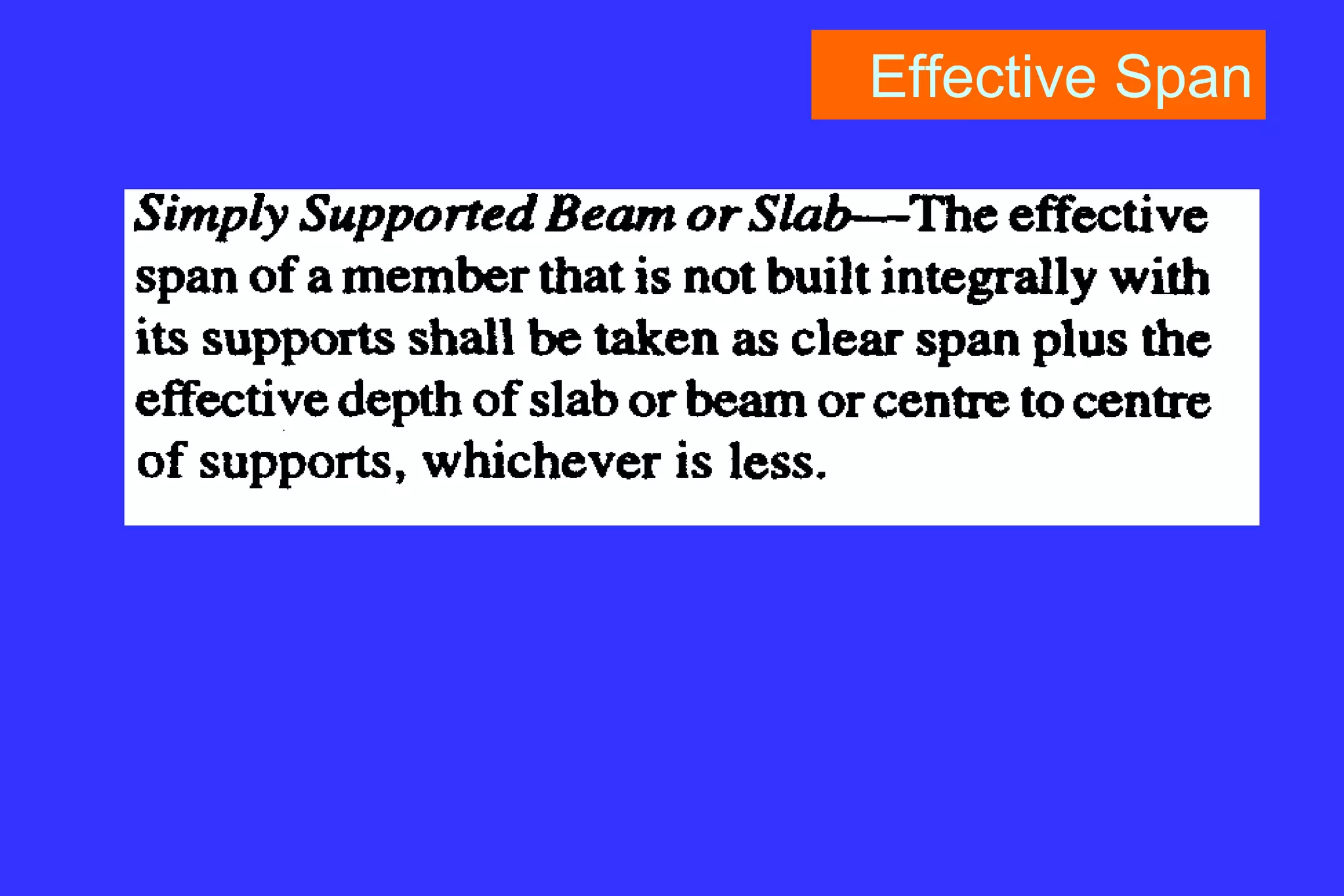 Effective Span
 