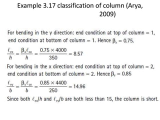 Example 3.17 classification of column (Arya,
2009)
 