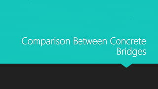 Comparison Between Concrete
Bridges
 