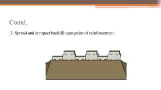 Contd.
3. Spread and compact backfill upto point of reinforcement.
 