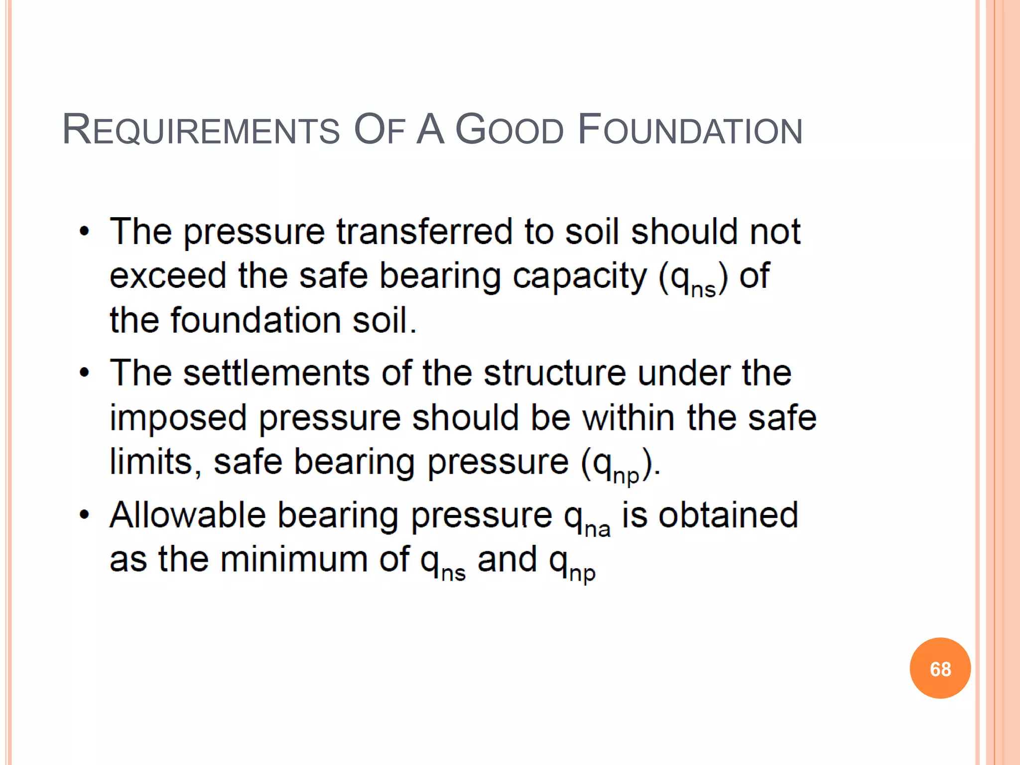 REQUIREMENTS OF A GOOD FOUNDATION
68
 