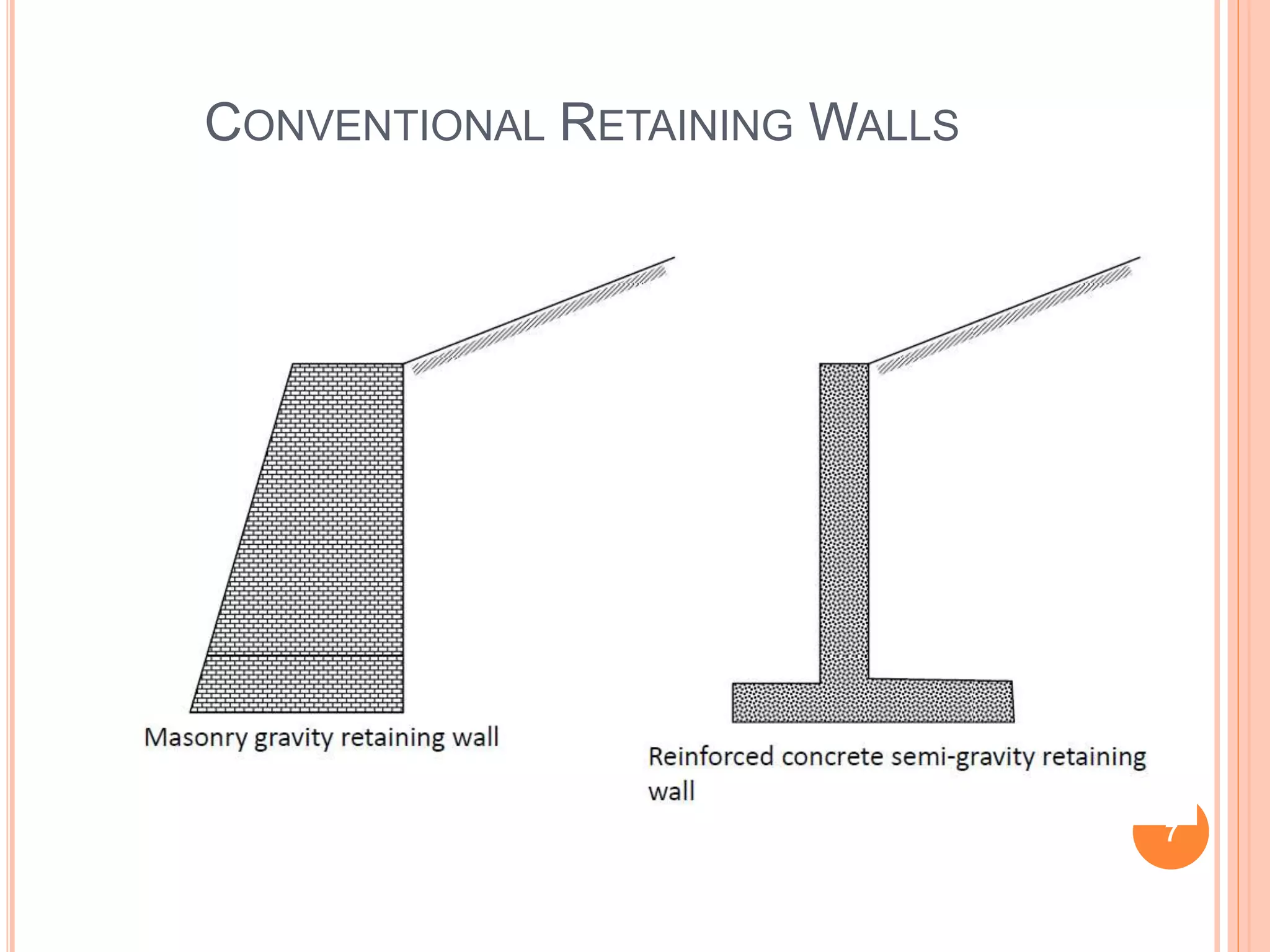 CONVENTIONAL RETAINING WALLS
7
 