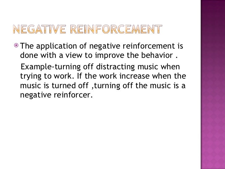 Negative Reinforcement In The Classroom