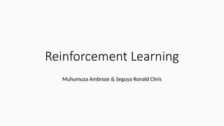 Reinforcement Learning in machine learning | PPTX