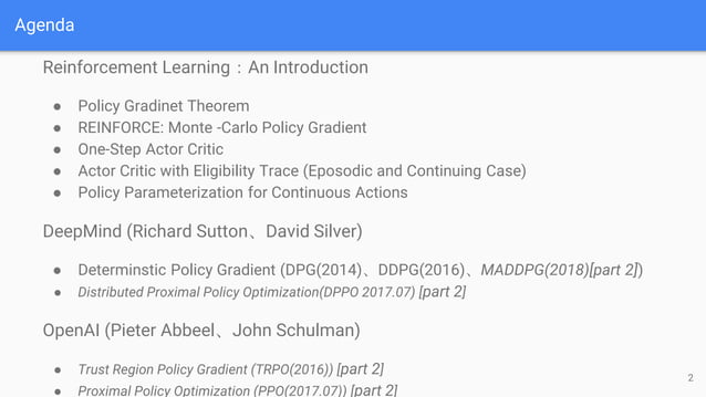 Reinforcement learning：policy gradient (part 1) | PPTX | Artificial ...