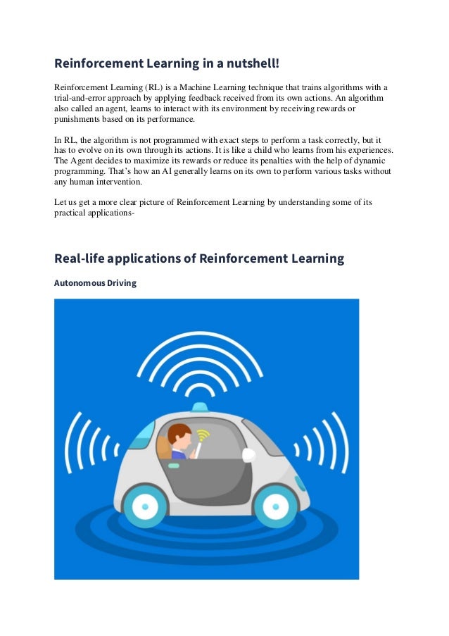Reinforcement Learning and its Real-Life Applications