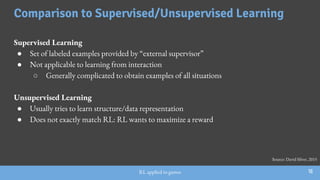 Unsupervised Game A brief overview of Reinforcement Learning applied to games | PDF