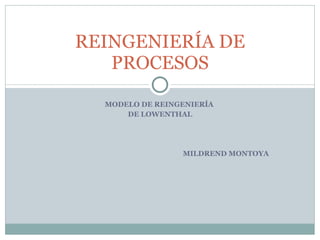 MODELO DE REINGENIERÍA  DE LOWENTHAL MILDREND MONTOYA REINGENIERÍA DE PROCESOS 