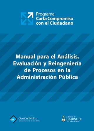 Manual para el Análisis,
Evaluación y Reingeniería
    de Procesos en la
 Administración Pública
 