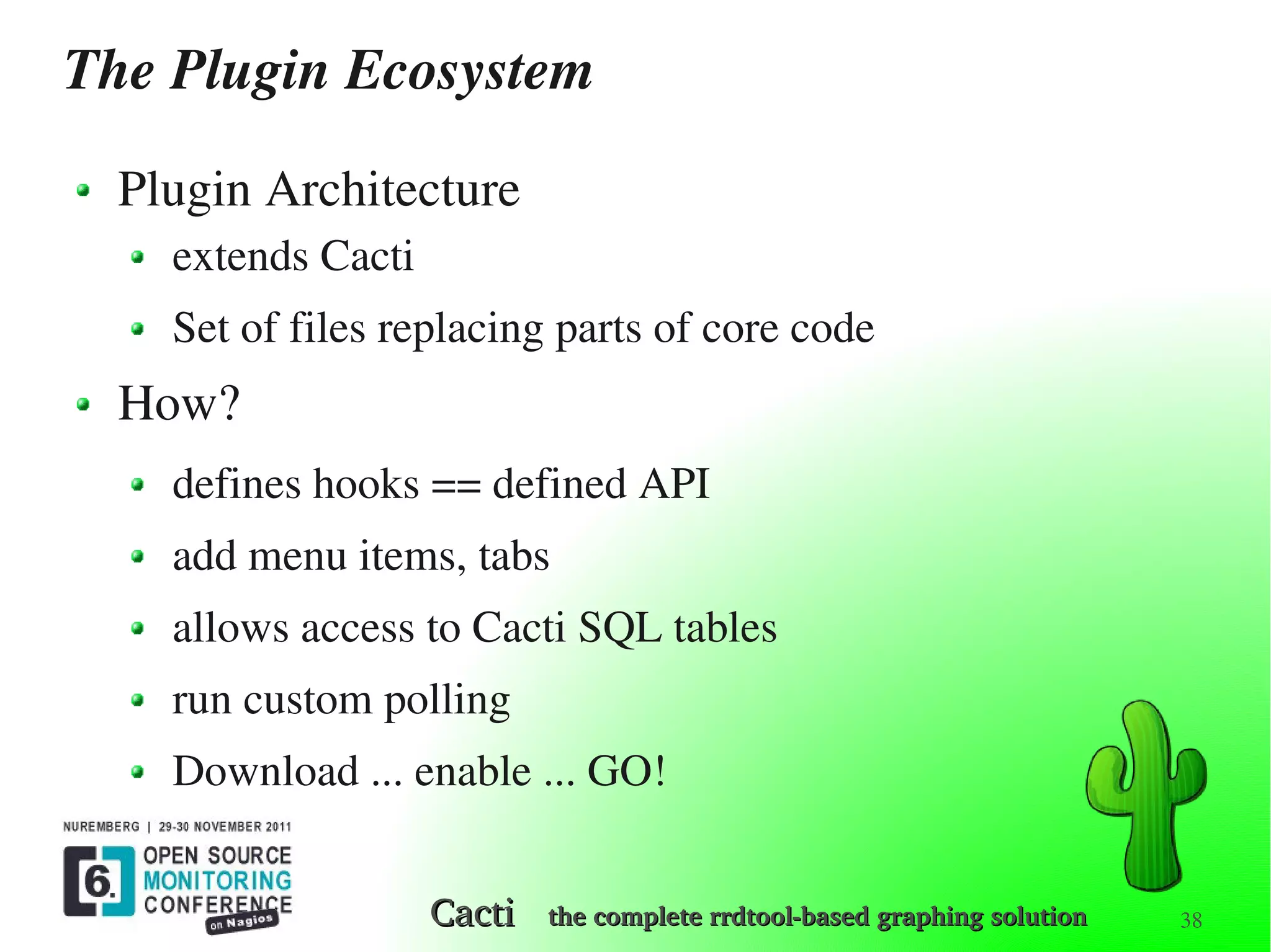 OSMC 2011 | Cacti Graphing Solution by Reinhard Scheck | PDF